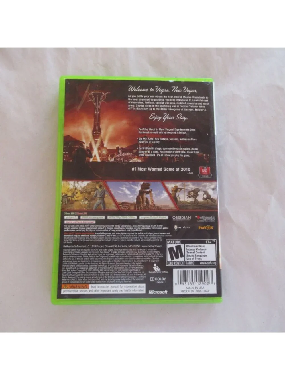 Fallout New Vegas Microsoft Xbox 360 CIB Complete